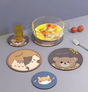 Chịu nhiệt Pan Pads Hot dishe nồi chủ sở hữu dễ thương cầu vồng tùy chỉnh Silicone silicon cao su PVC bảng placemat Coaster cho uống - Product Image 5