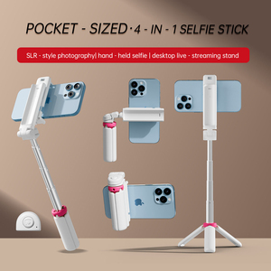 Nouveau trépied perche à selfie sans fil pliable et flexible avec tête rotative en alliage d'aluminium, longueur extensible de 40 cm, design compact - Product Image 3