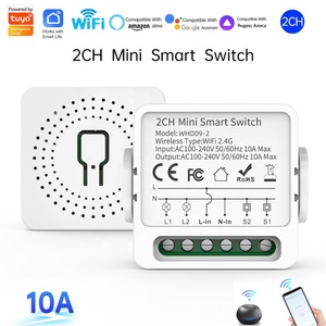 2 Bende 2-Way 16a Tuya Wifi Slimme Schakelaar Bedieningsschakelaar Mini Smart Breaker Smart Life Control Werk Met Alexa Google Home Alice - Product Image 2