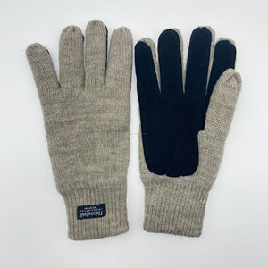 Color Beige de Cuero de cerdo Palma Thinsulate <span class=keywords><strong>del</strong></span> trazador de líneas de trabajo para invierno, 20% Lana, 80% acrílico guantes - Product Image 1