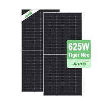 Panel Solar Bifacial Jinko Tiger3 615W de Celdas Divididas Tipo N PERC, Silicio Monocristalino para Modelo de Doble Vidrio, 23.18% de Eficiencia