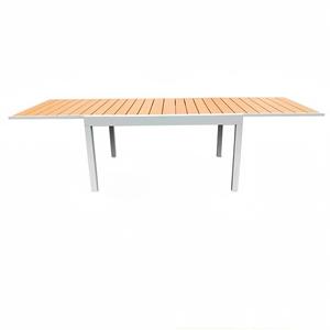 Mesa de Comedor Extensible de Diseño Moderno <span class=keywords><strong>para</strong></span> Exteriores, de Aluminio y Madera Plástica, <span class=keywords><strong>para</strong></span> Balcón, Terraza o Jardín - Product Image 3