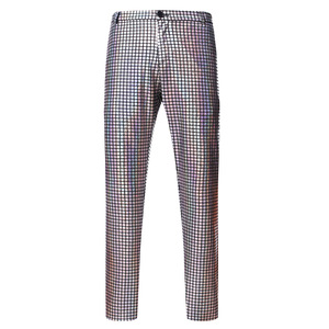 Pantaloni <span class=keywords><strong>da</strong></span> discoteca <span class=keywords><strong>da</strong></span> uomo pantaloni in lattice con paillettes arcobaleno tuta <span class=keywords><strong>da</strong></span> ballo dorata lucida abbigliamento Hipster pantaloni fantasia - Product Image 4