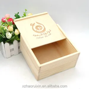 Caja de madera Abedul Contrachapado Regalo Caja de almacenamiento Paquete Impresión personalizada Caja de madera