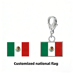 Nuovo Charm Personalizzato con Bandiera Nazionale Argentata per le Partite Mondiali 2026, in Acciaio Inossidabile, per Creazione Gioielli Fai da Te, Braccialetti per Donna e Uomo - Product Image 6