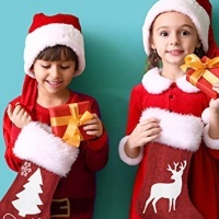 Chaussettes de Noël personnalisées brodées en gros, cadeau de Noël, décoration de cheminée, jouets en velours tricoté en polyester - Product Image 4