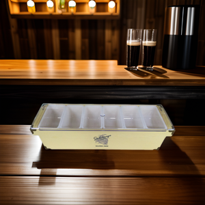 Boîte <span class=keywords><strong>de</strong></span> rangement rectangulaire en bois laqué, personnalisée, pour table, bar, organisateur <span class=keywords><strong>de</strong></span> condiments avec compartiment à glace - Product Image 6