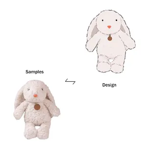 Hochwertiges individualisiertes plüschtiere weiches Maskottchen niedlicher Cartoon weißes Kaninchen mehrfarbiges gefülltes Tier Plüsch-Häschen