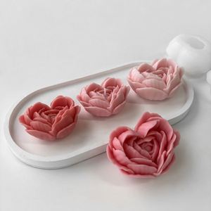 3D Design Love Flower Candle <b>Silicone</b> Mold Diy Heart Rose Flower Aromatherapy Candle <b>Silicone</b> Mold New Valentine's Day Gift - Product Image 3