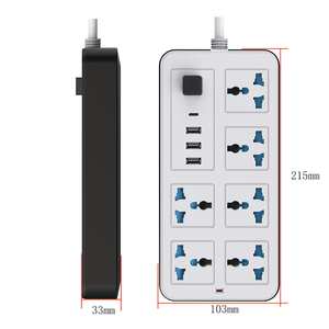 -Way Ổ cắm điện dải với 3 USB + Type-C cổng 2m mở rộng dây & bảo vệ tăng cắm 10A Đánh giá hiện tại - Product Image 2
