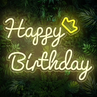 Enseigne néon LED personnalisée Joyeux Anniversaire 12V, lumière néon acrylique à intensité variable pour fête d'anniversaire, décoration murale de la maison, cadeau