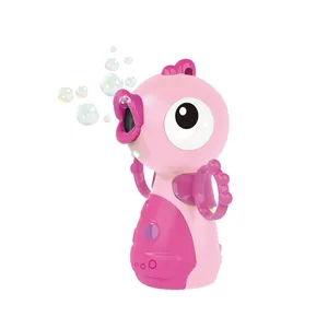 Kids summer cartoon animal automatic bubble machine toys with lights music bubble gun toy
