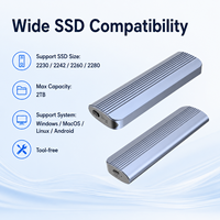 Caja Externa para Disco Duro M.2 NVMe sin Herramientas, 10Gbps, Tipo-C, Chip JMS583, Aluminio, Portátil, 2TB