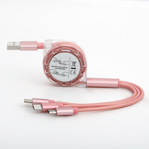 <b>USB</b> Cable 3 in 1 Retractable 3A Fast Charging <b>Type</b>-<b>C</b> Charger Cable for Mobilephone 3 in 1 <b>USB</b> Cable for iPhone for Android - Product Image 5