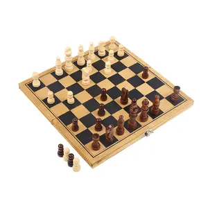 Hot Selling Wholesale Wooden Chess Folding Board Adult Game Chess For Gift