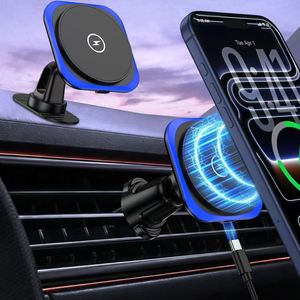 <b>Car</b> Wireless Charger 15W Fast Charging <b>Clip</b> On Air Vent Phone Holder For iPhone 15 16 Navigation Mount - Product Image 1