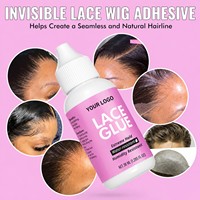 Kit de colle pour perruque en dentelle à tenue forte, dissolvant d'adhésif pour perruque Lace Front, bâton de cire capillaire, contrôle des bords et bande de fusion – Ensemble de 5 pièces