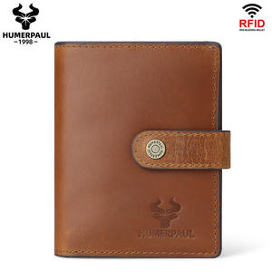 Porte-monnaie unisexe en cuir Crazy Horse Hummer Paul, portefeuille court RFID, fermeture éclair vintage transfrontalière, cuir véritable, polyester, <span class=keywords><strong>carte</strong></span> - Product Image 4