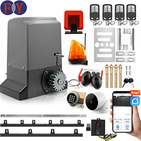 Kit Moteur d'Ouverture de Portail Coulissant à Ressort (450 kg à 2000 kg) avec Accessoires pour Clôture et Opérateur de Portail en Aluminium