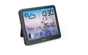 무선 날씨 역 시계 야외 센서, 디지털 LCD 디스플레이 습도계 날씨 역 시계
