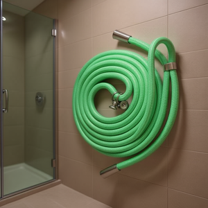Manguera de Ducha Verde de 150 cm, Flexible y Trenzada con Conectores Metálicos para Uso en Baños - Product Image 3
