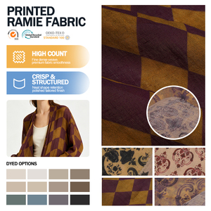 Nouvelle Arrivée 2026 – Tissu en Ramie Imprimé Floral Personnalisé pour Robes et Vêtements - Product Image 1