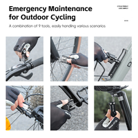 WEST BIKING Ensemble d'outils multifonctionnels 9 en 1 avec valve de gonflage Kit de réparation léger pour vélo