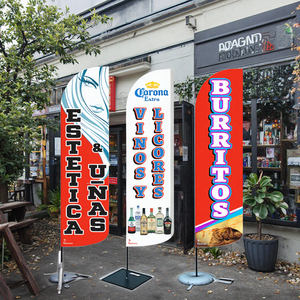 <span class=keywords><strong>Banderas</strong></span> Publicitarias Personalizadas Promocionales al por Mayor para Salón, Resistentes al Viento, de 4.5m, 100% Poliéster, Duraderas, para Eventos al Aire Libre, Playa, Tipo Pluma - Product Image 3