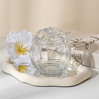 Pot à bougie en verre de luxe logo personnalisé carré en forme de citrouille aromathérapie populaire décoration de la maison pour la fabrication de bougies boîte-cadeau emballée