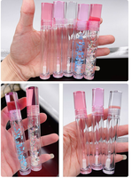 Tube de brillant à lèvres vide transparent le plus vendu en gros personnalisé propre logo bonne qualité 8ml bouteille vide ronde