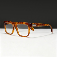 Gafas Rectangulares Clásicas Vintage Retro con Remaches, Monturas de Acetato de Alta Calidad, Unisex