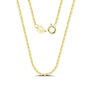 RINNTIN SC06 cavo catena collana donne gioielli all'ingrosso 18K oro italiano 925 catene in argento Sterling per la fabbricazione di gioielli