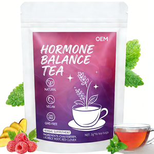ชาสมุนไพรปรับสมดุลฮอร์โมนสำหรับผู้หญิง OEM ผสมสารสกัดจากผลชะเทียบีร์ ใบราสเบอร์รี่ โคลเวอร์แดง ออร์แกนิค ธรรมชาติ มังสวิรัติ ปราศจาก GMO บรรจุ 10 ซองชาในกล่อง - Product Image 6