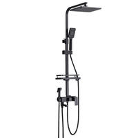 Ensemble de robinets de douche de bain noirs sur mesure Pommeau de douche à effet pluie en laiton à 4 fonctions Ensemble de douche mélangeur chaud et froid