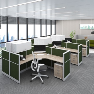 Modern Modular Office High Partition Wall Staff <b>Workstation</b> <b>Desk</b> for Home Office and Workshop - Product Image 6