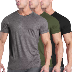 Oem Compression Shirt Men Active Athletic Crew T Shirts Blank Breathable Muscle Workout Running Quick Dry Fit Short Gym Shirts - Product Image 3