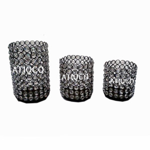 ATIQCO Porte-bougie en cristal pour décoration de balcon, ensemble de 3 bougies votives mignonnes, modèle artisanal 786918 |   Décoration intérieure et extérieure sécurisée - Product Image 5