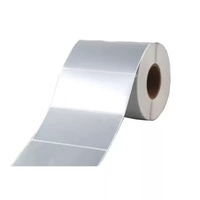 Étiquette en PET mate de taille personnalisée, autocollante, en papier PET, autocollant en polyester argenté, 50x25, étiquette argentée en PET