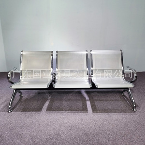 Silla de espera industrial nacional, modelo G03, de tres plazas, de acero, con pasamanos, para hospitales, hoteles y aeropuertos. - Product Image 2
