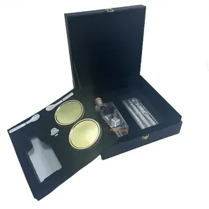 custom luxury full black display gift box for caviar