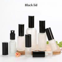 Flacons cosmétiques en verre dépoli avec estampage doré et sérigraphie, forme pompe pulvérisateur, emballage 5ml/10ml/15ml/30ml/50ml/100ml