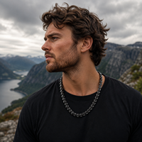 Collar de Serpiente del Mundo Nórdico en Acero Inoxidable 316L, Cadena de Serpiente de Mitología Nórdica, Joyería Gótica de Estilo Vikingo para Hombre