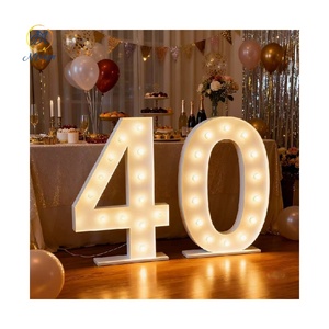 Bombilla LED Independiente con Números del 0 al 9, Decoración de Fiesta, <span class=keywords><strong>Letras</strong></span> Gigantes Iluminadas de 4 pies y 3 pies, <span class=keywords><strong>Letras</strong></span> LED Gigantes para Decoración de Cumpleaños - Product Image 4