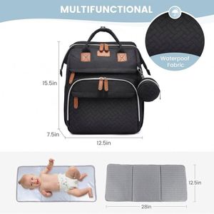 Muestras gratis: Mochilas de moda para pañales de viaje: Bolsas multiusos para pañales de bebé con cambiador y estuche para chupete al por mayor - Product Image 3