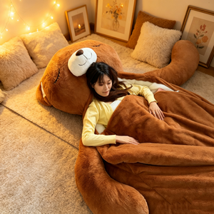 Saco de Dormir de Peluche Estilo Oso de Peluche, Saco de Dormir Envolvente Acogedor, Saco de Dormir Extra Grande de Peluche - Product Image 4