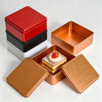Boîte de rangement minimaliste carrée en métal, antirouille, de qualité alimentaire, pour boulangerie, boîte à pâtisserie sans soudure en fer blanc pour la cuisine