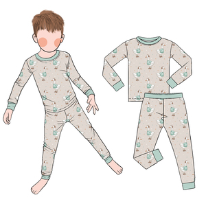 <span class=keywords><strong>Pyjama</strong></span> à manches longues pour garçons Little Glow Kid, best-seller, en fibre de bambou personnalisée, imprimé décontracté, vêtements de nuit printemps-automne - Product Image 5