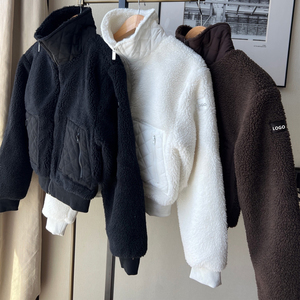 Giacca Invernale da <span class=keywords><strong>Donna</strong></span> Stile <span class=keywords><strong>Vintage</strong></span> Corta per Autunno, Collo Alto, Spessa e Calda, Sportiva Casual, Tinta, per Grossisti Online - Product Image 3