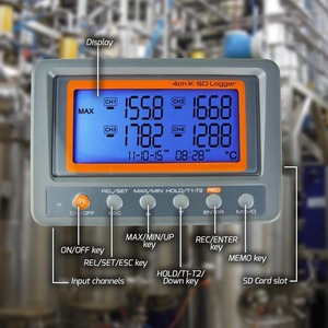 จอแสดงผลดิจิตอล LCD เครื่องวัดอุณหภูมิเทอร์โมคัปเปิล 4 ช่อง พร้อมการติดตามค่าสูงสุด/ต่ำสุดแบบ USB หน่วยที่สามารถสลับได้ วัสดุ ABS AZ885 - Product Image 4