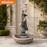 Fontaine murale d'eau de jardin extérieure de style antique européen, cascade à plusieurs niveaux sculptée à la main sur mesure